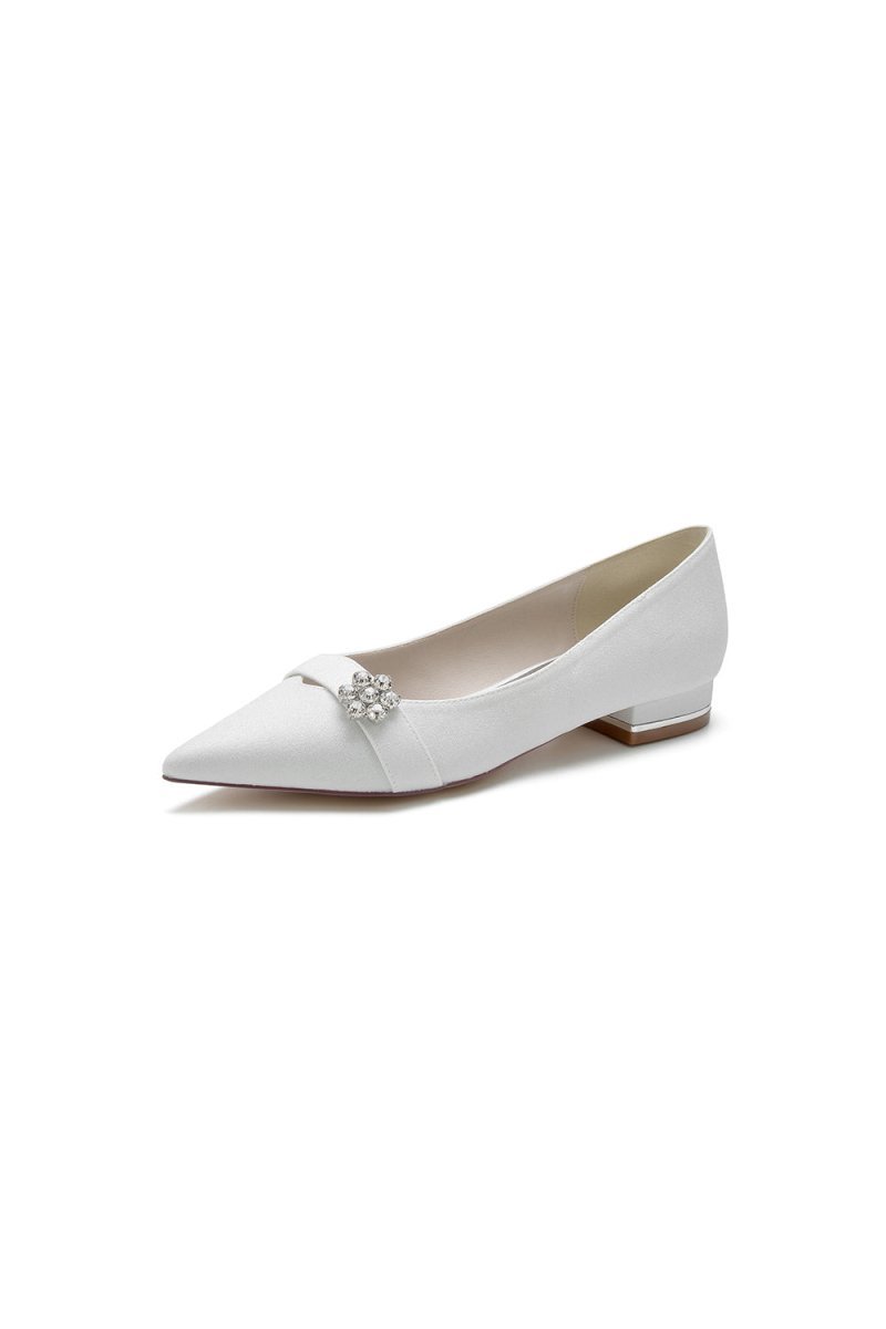 Crystal Flower Sequin Pointed Toe Flats - BOLODOO