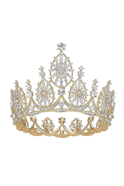 Crystal Gold Tiara for Wedding Birthday - BOLODOO