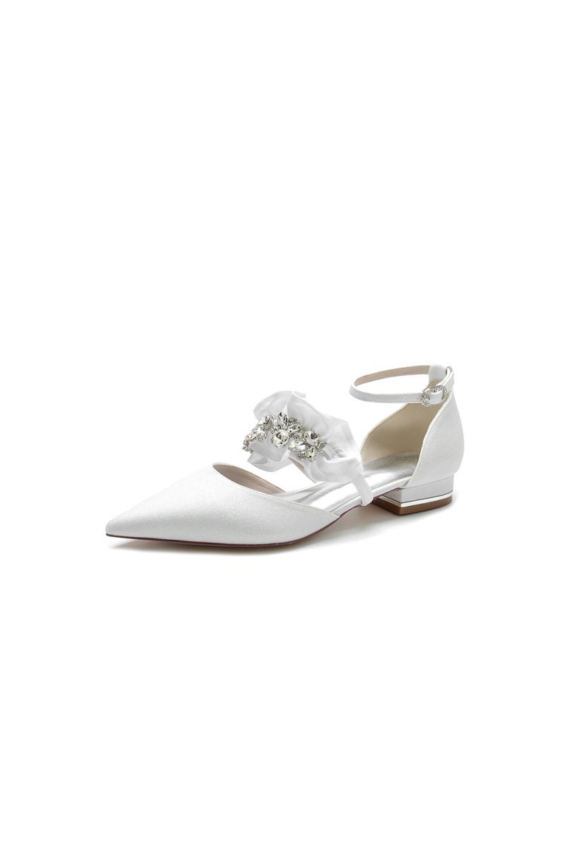 Crystal Ruffles Sequin Pointed Toe Flats - BOLODOO