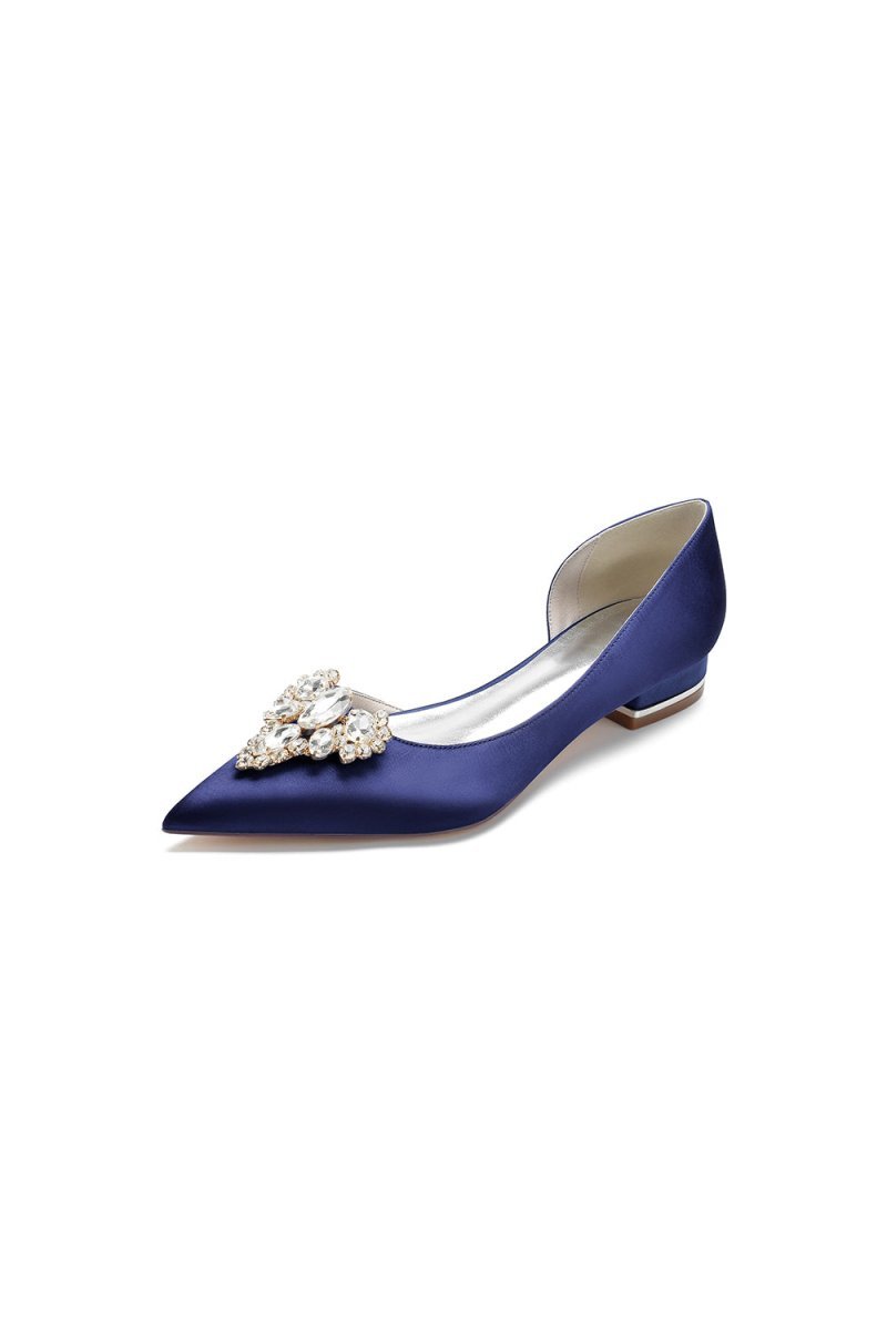 Crystal Simple Pointed Toe Flats - BOLODOO