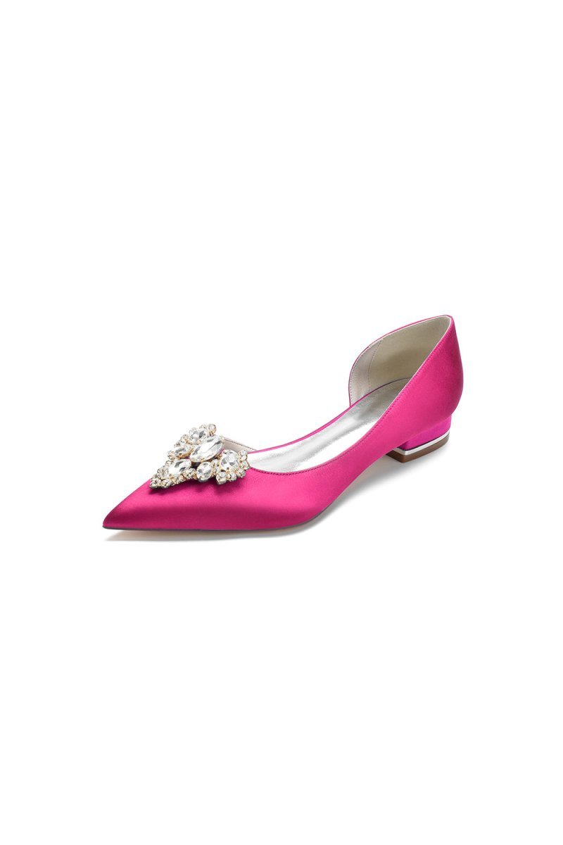 Crystal Simple Pointed Toe Flats - BOLODOO