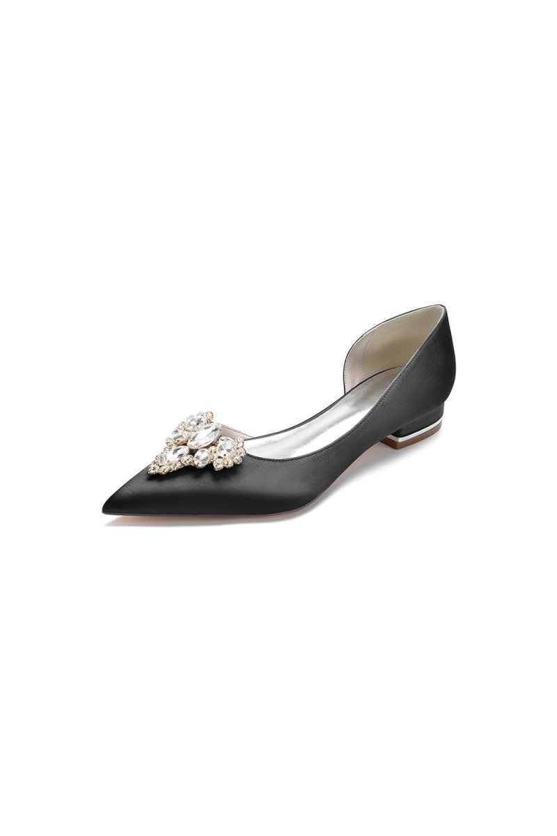 Crystal Simple Pointed Toe Flats - BOLODOO