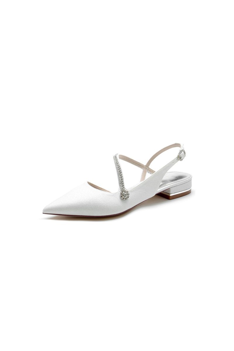 Crystal Slingback Sequin Pointed Toe Flats - BOLODOO