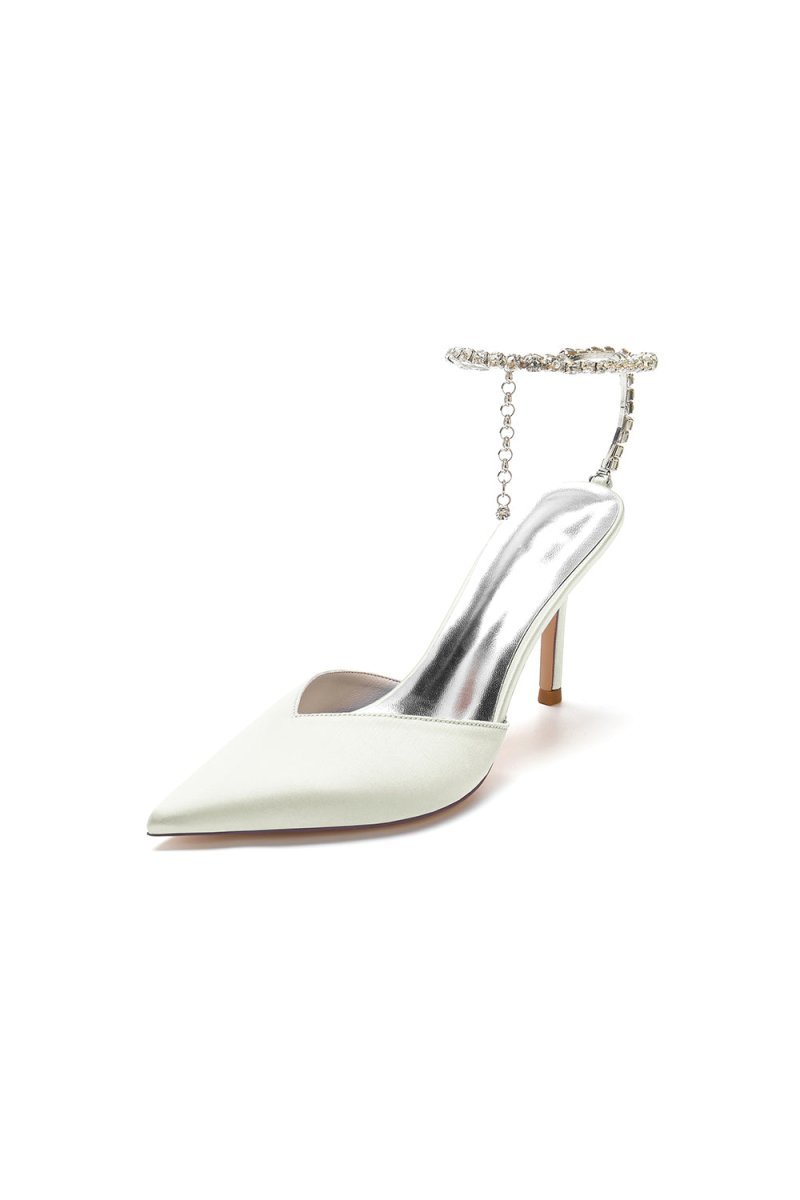 Crystal Strap Pointed Toe High Heels - BOLODOO