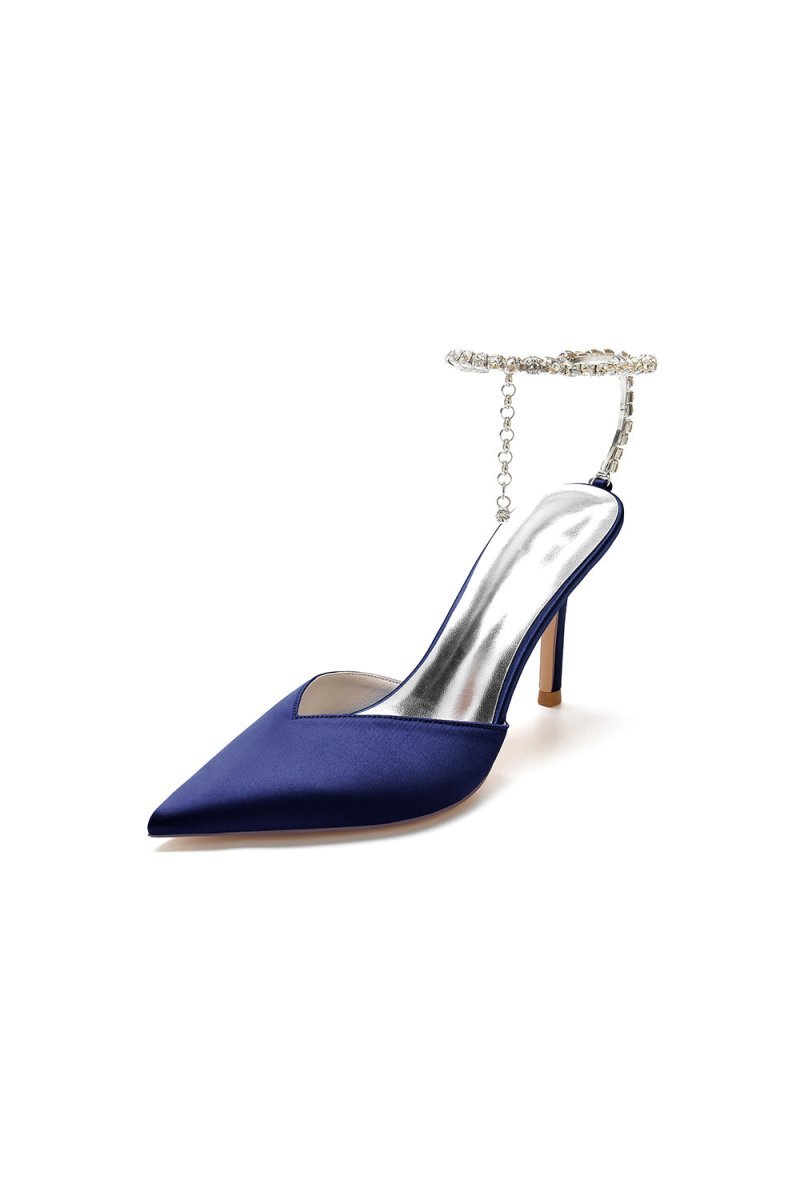 Crystal Strap Pointed Toe High Heels - BOLODOO