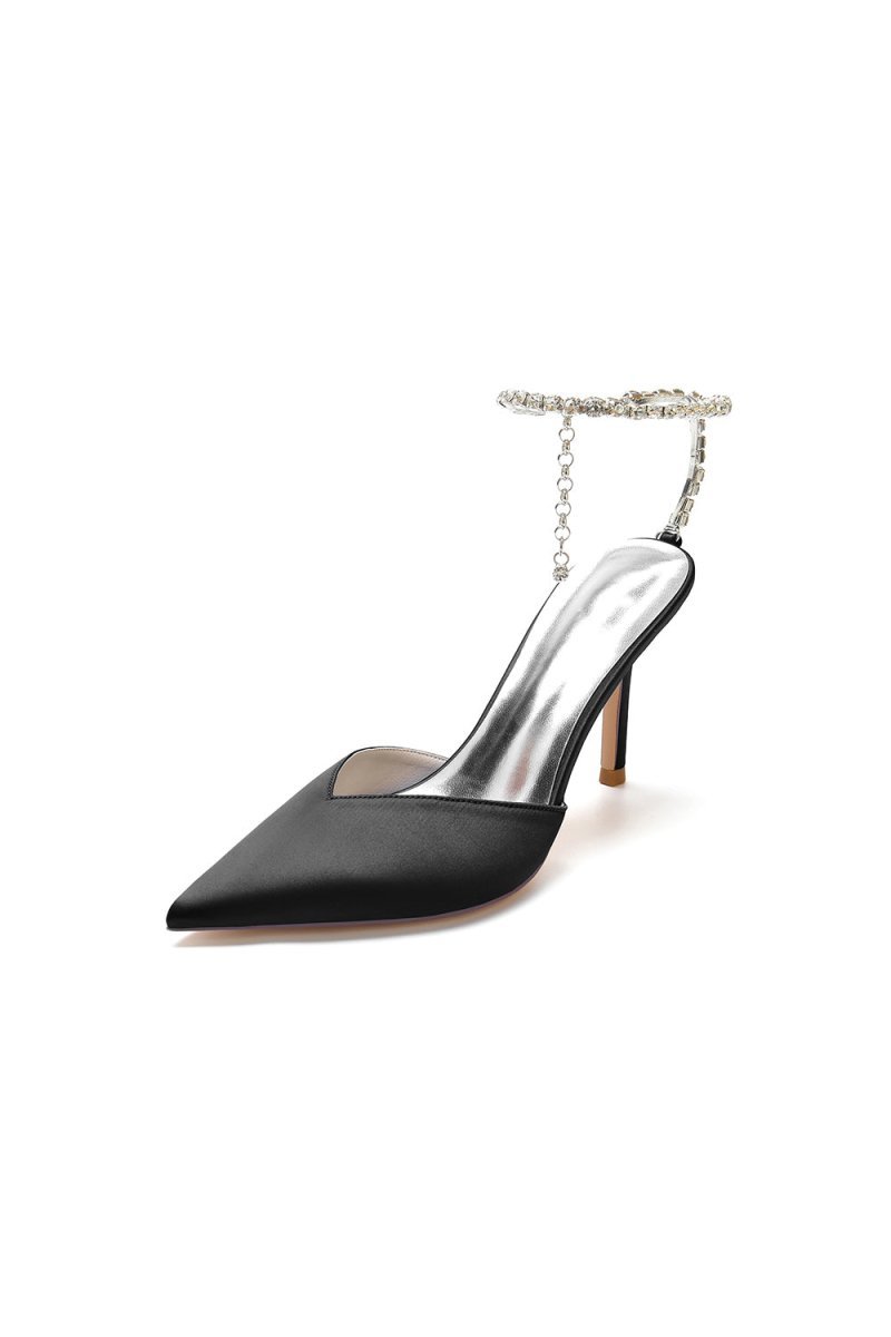 Crystal Strap Pointed Toe High Heels - BOLODOO