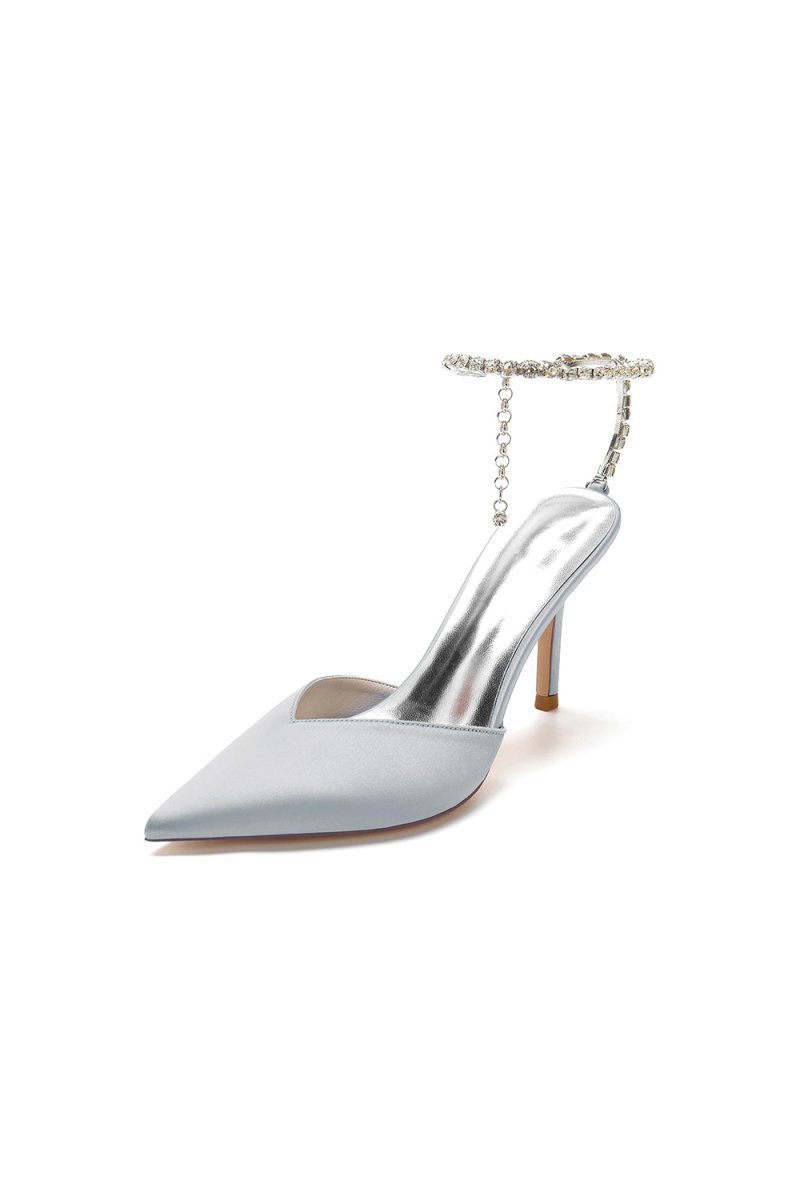 Crystal Strap Pointed Toe High Heels - BOLODOO