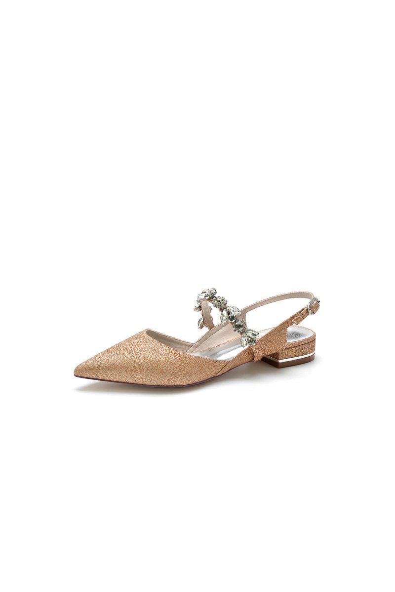 Crystal Strap Pointed Toe Low Heels �C Shoes by BOLODOO | Available at BOLODOO