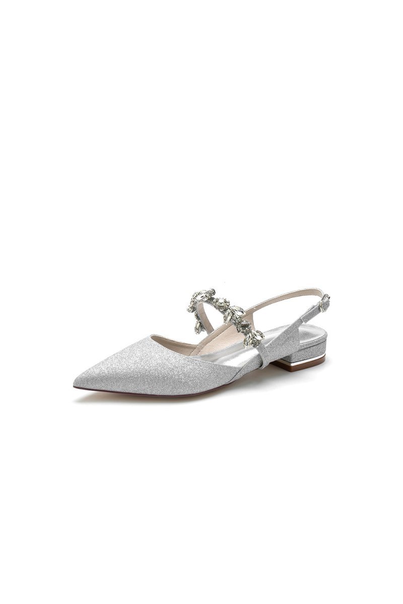 Crystal Strap Pointed Toe Low Heels �C Shoes by BOLODOO | Available at BOLODOO