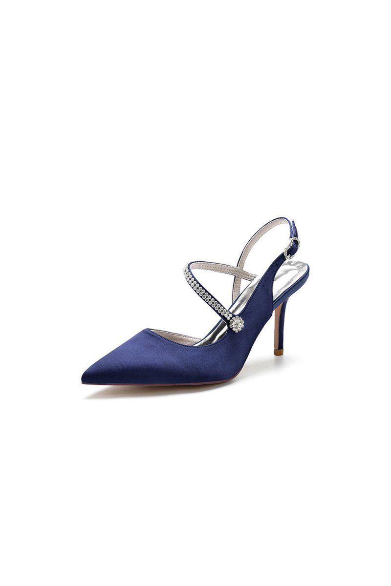 Crystal Strap Pointed Toe Stiletto Heel Shoes - BOLODOO