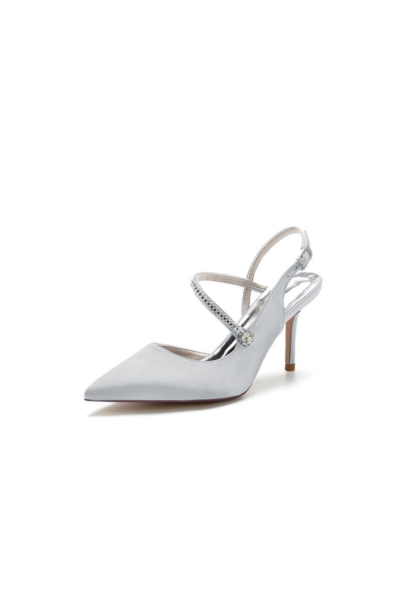 Crystal Strap Pointed Toe Stiletto Heel Shoes - BOLODOO