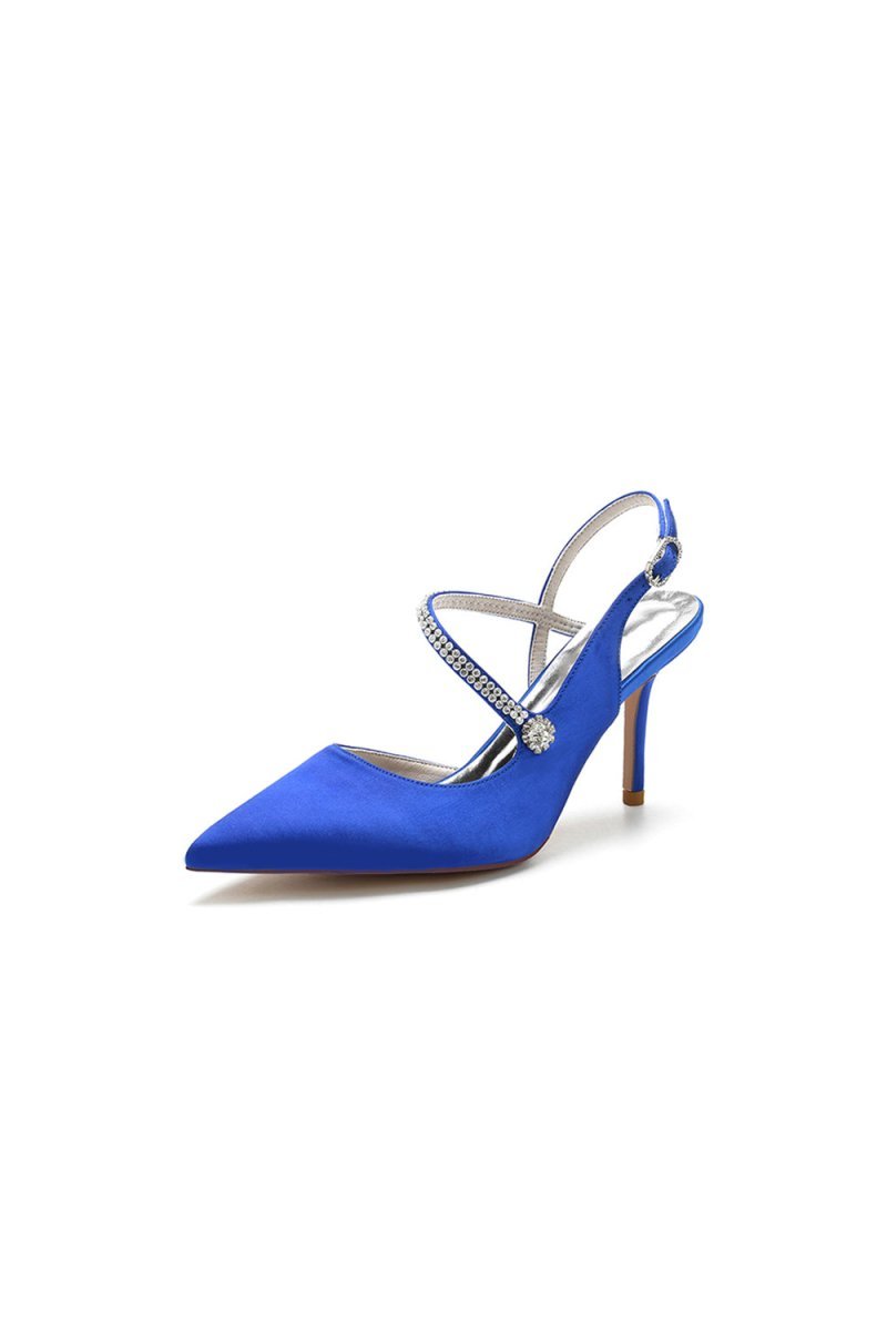 Crystal Strap Pointed Toe Stiletto Heel Shoes - BOLODOO