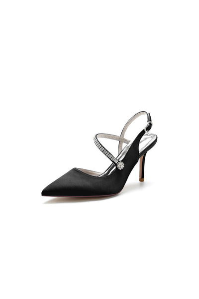 Crystal Strap Pointed Toe Stiletto Heel Shoes - BOLODOO