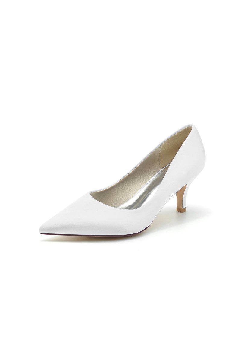 Simple Pointed Toe Kitten Heels - BOLODOO