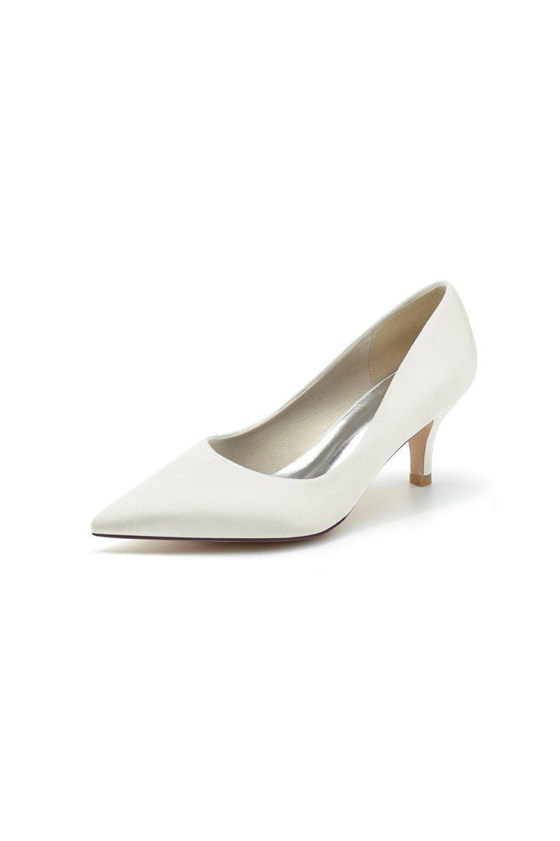 Simple Pointed Toe Kitten Heels - BOLODOO