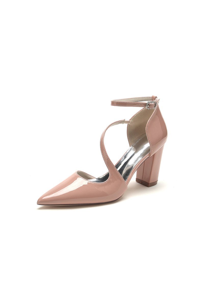 Burgundy Mary Jane Heels with Chunky - BOLODOO