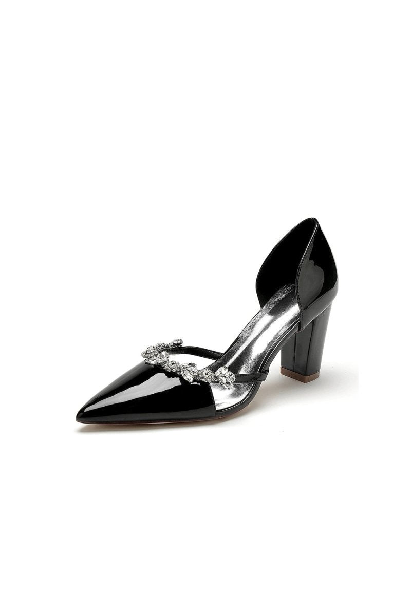 Ivory High Heels with Crystal Bow Embellishment - BOLODOO
