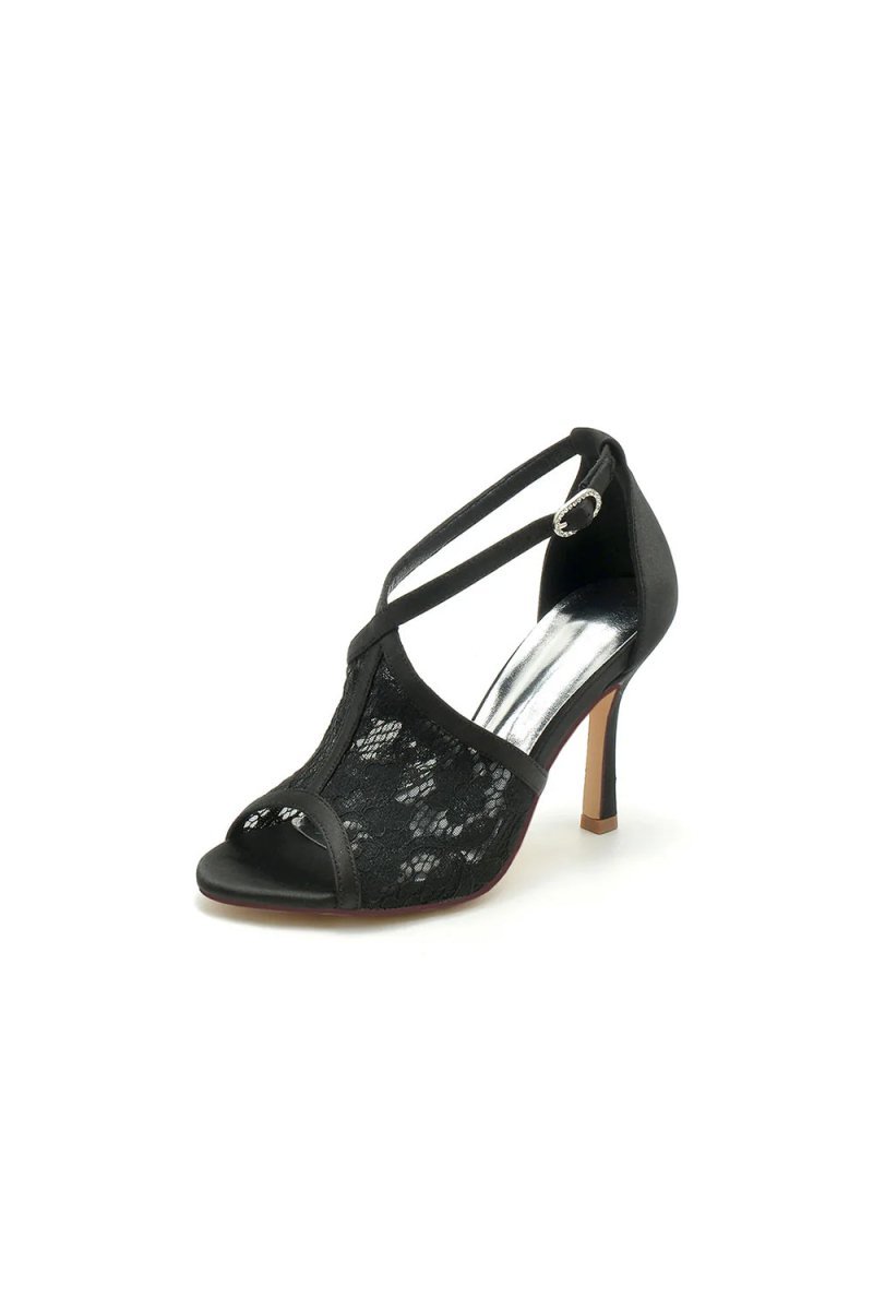 Elegant Simple Open Point Toe Lace Wedding Shoes - BOLODOO