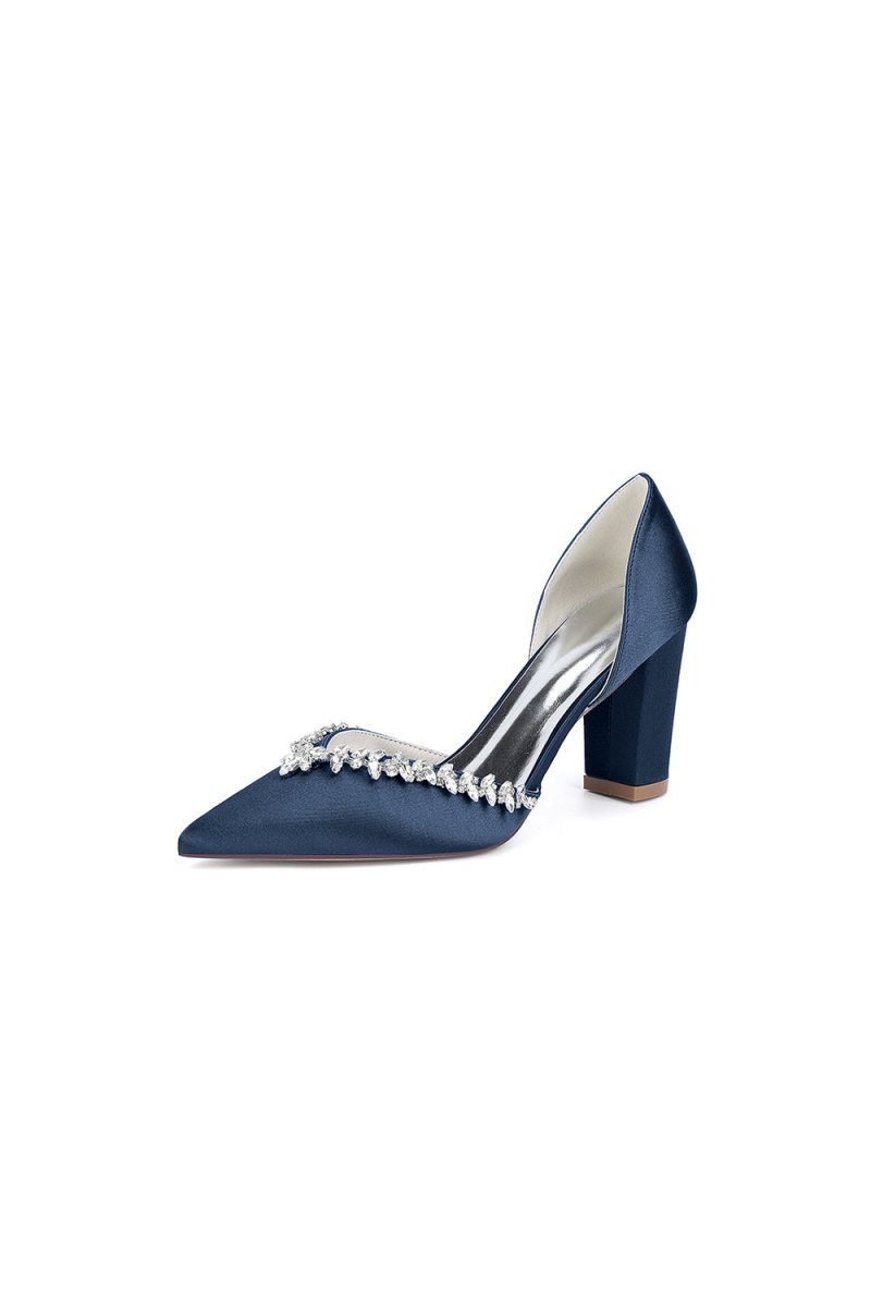 Fuchsia High Heels with Sparkling Crystal Embellishments - BOLODOO