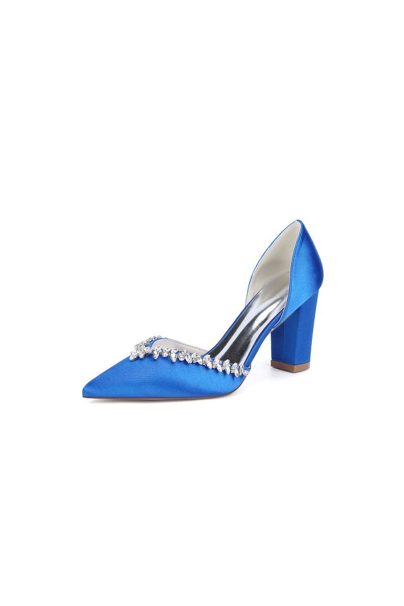 Fuchsia High Heels with Sparkling Crystal Embellishments - BOLODOO