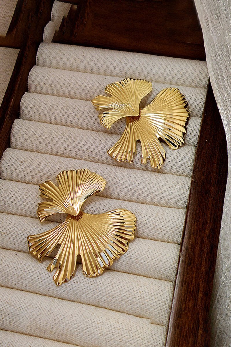 Ginkgo Leaf Flower Earrings - BOLODOO