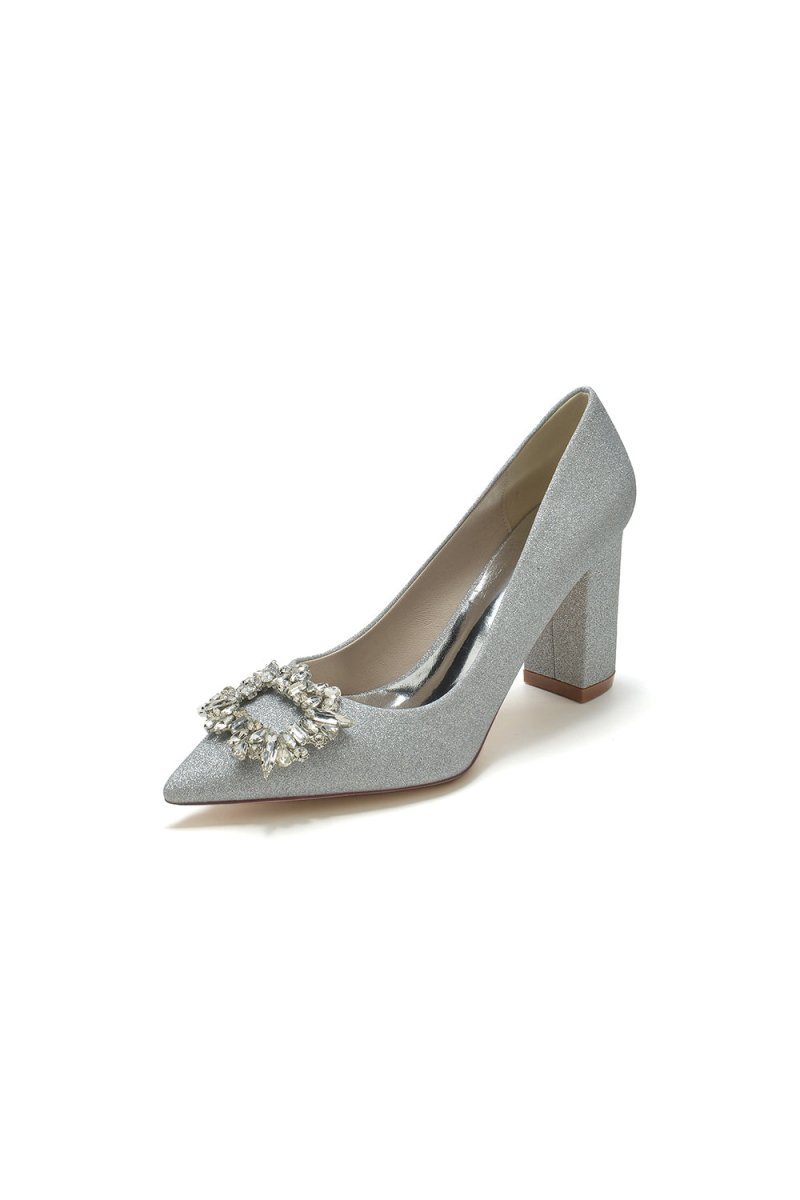 Gold Crystal Pumps with Rhinestone - BOLODOO