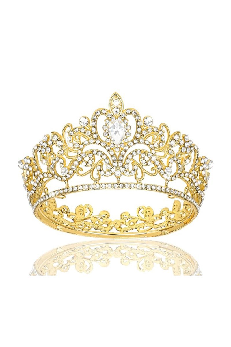 Gold Crystal Crown Accessories Rhinestones - BOLODOO