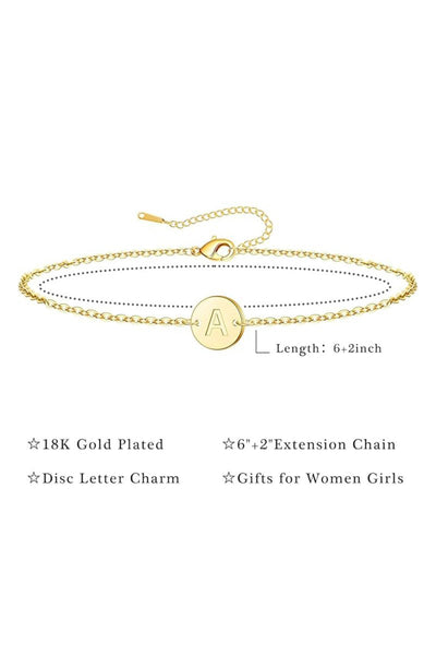 Gold Letter Initial Monogram Bracelets