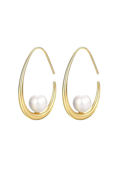 Gold Pearls Drop Earrings - BOLODOO