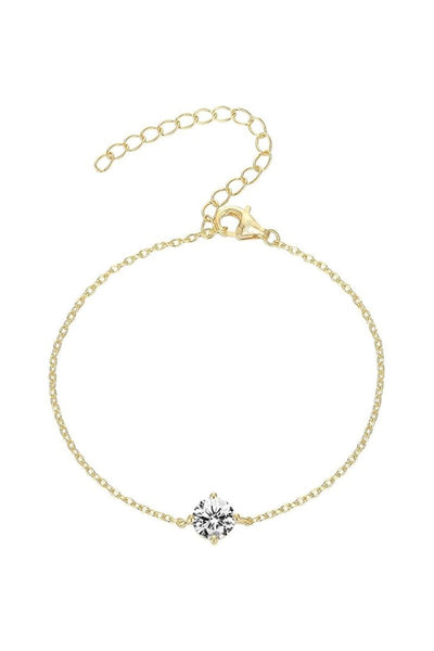 Gold Plated Solitaire Diamond Bracelets - BOLODOO