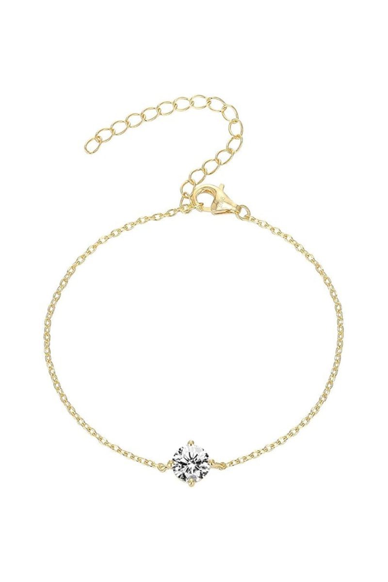 Gold Plated Solitaire Diamond Bracelets - BOLODOO