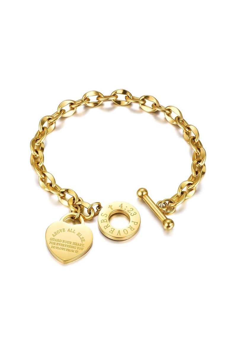 Gold Stainless Love Pendant Bracelets - BOLODOO