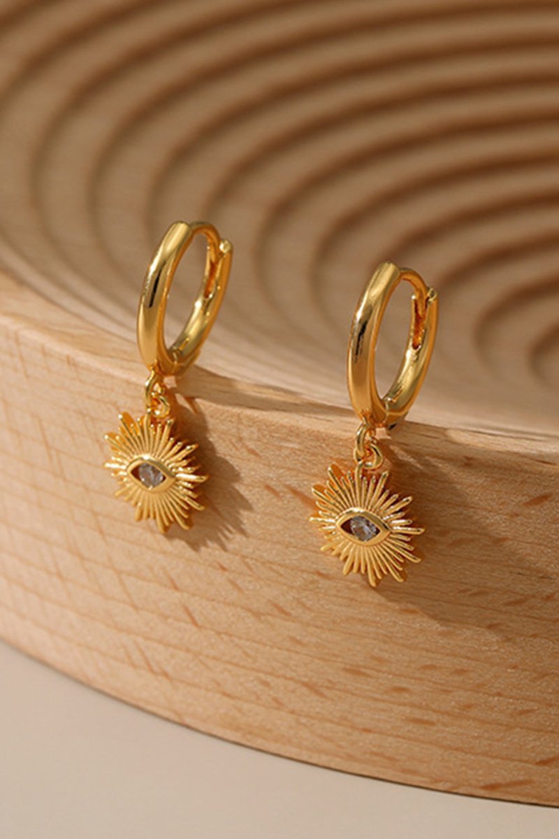 Gold Sun Eyes Hoop Earrings - BOLODOO