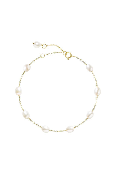 Gold Tin Cup Pearl Adjustable Bracelets - BOLODOO