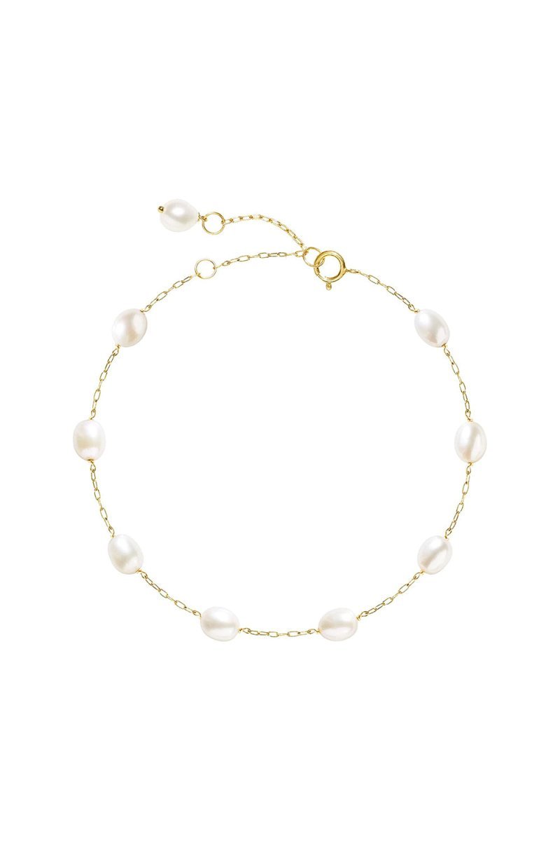 Gold Tin Cup Pearl Adjustable Bracelets - BOLODOO