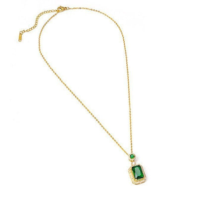 Green Zircon Pendant Necklace - BOLODOO