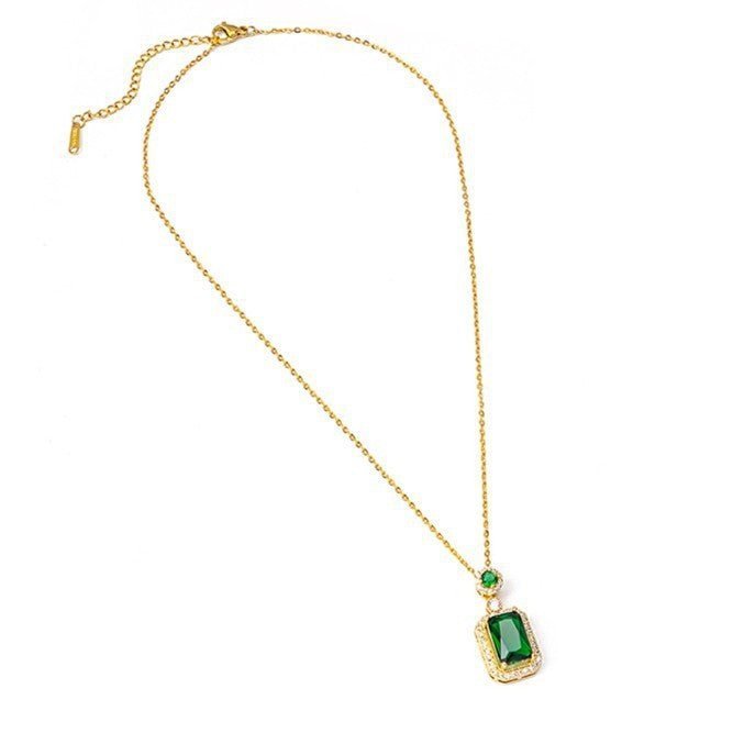 Green Zircon Pendant Necklace - BOLODOO