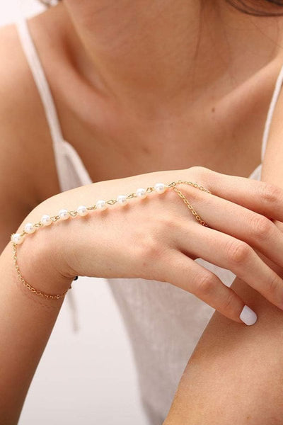 Pearl Finger Ring Chain Bracelets - BOLODOO