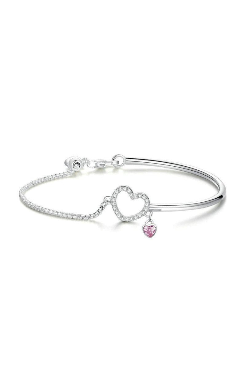 Heart Charm Bracelet in Sterling Silver - BOLODOO