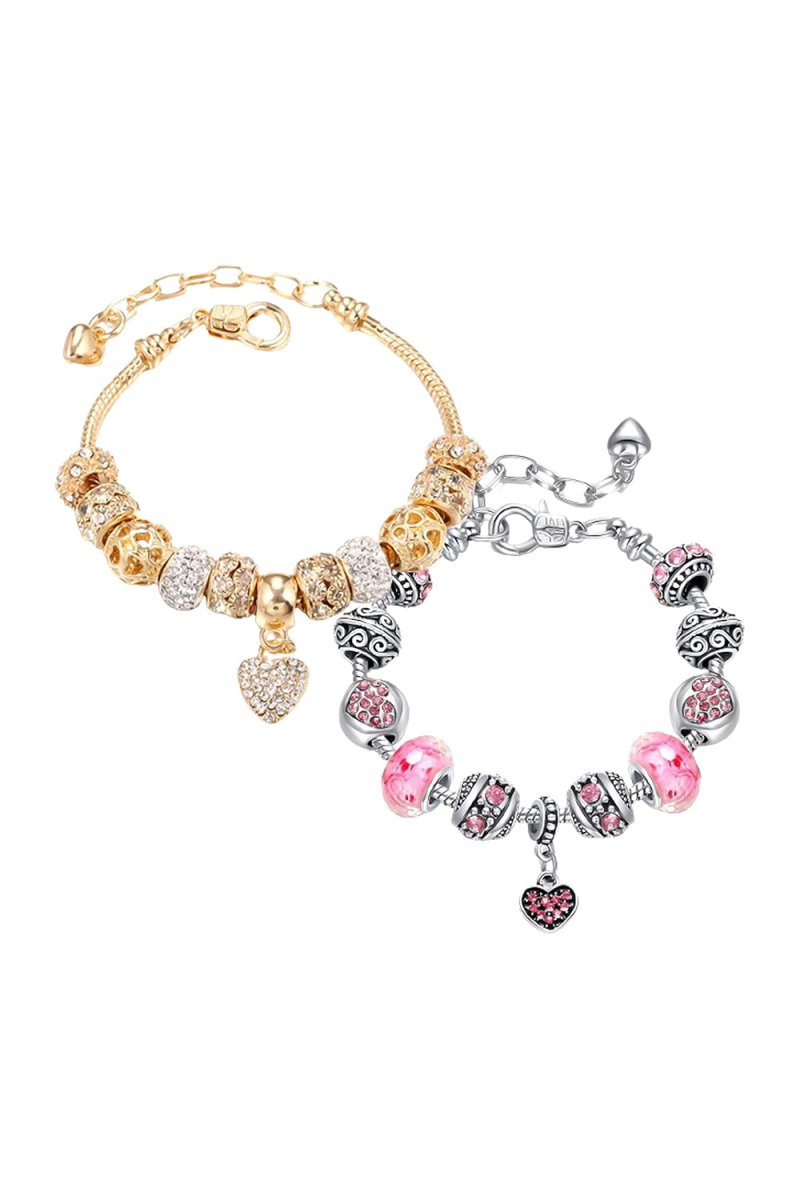 Silver Plated Charm Beaded Bracelets - BOLODOO