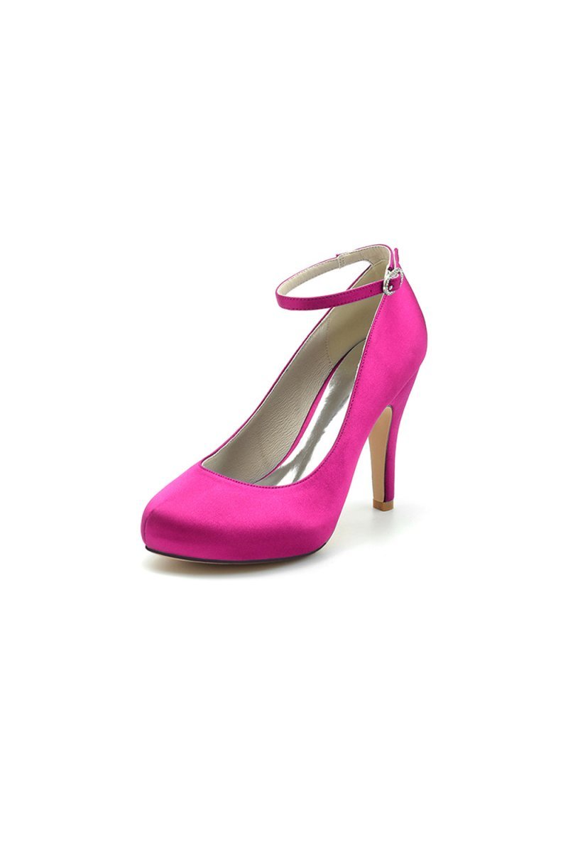 Burgundy High Heels with Transparent Heel - BOLODOO