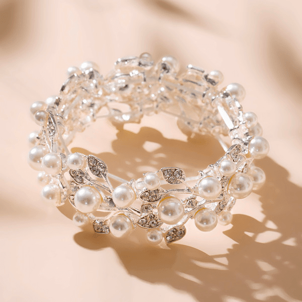 Bride and Bridesmaids Silver Pearl Bracelets - BOLODOO