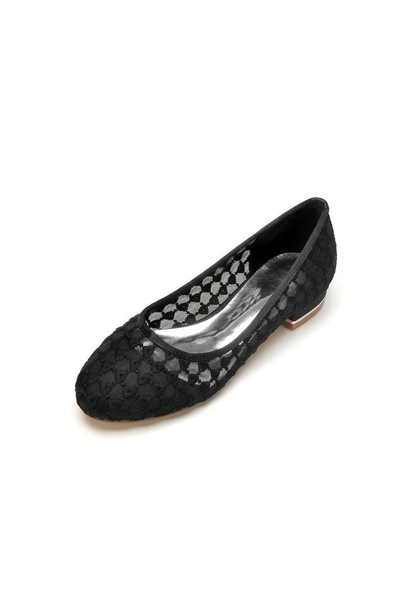 Lace Pointed Toe Wedding Flats - BOLODOO