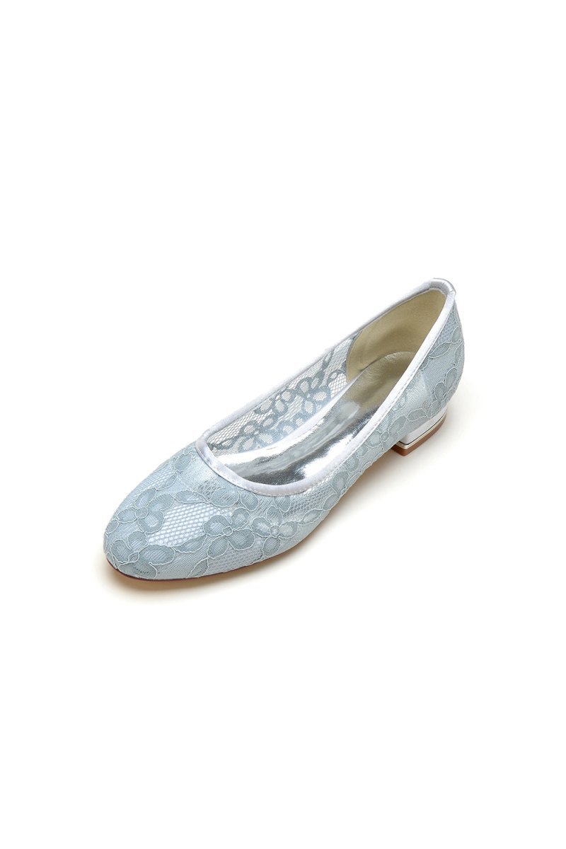 Lace Pointed Toe Wedding Flats - BOLODOO