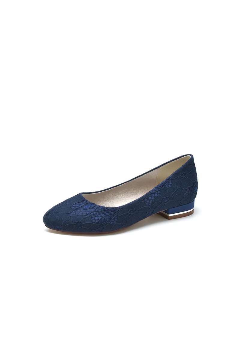 Lace Round Toe Flats - BOLODOO
