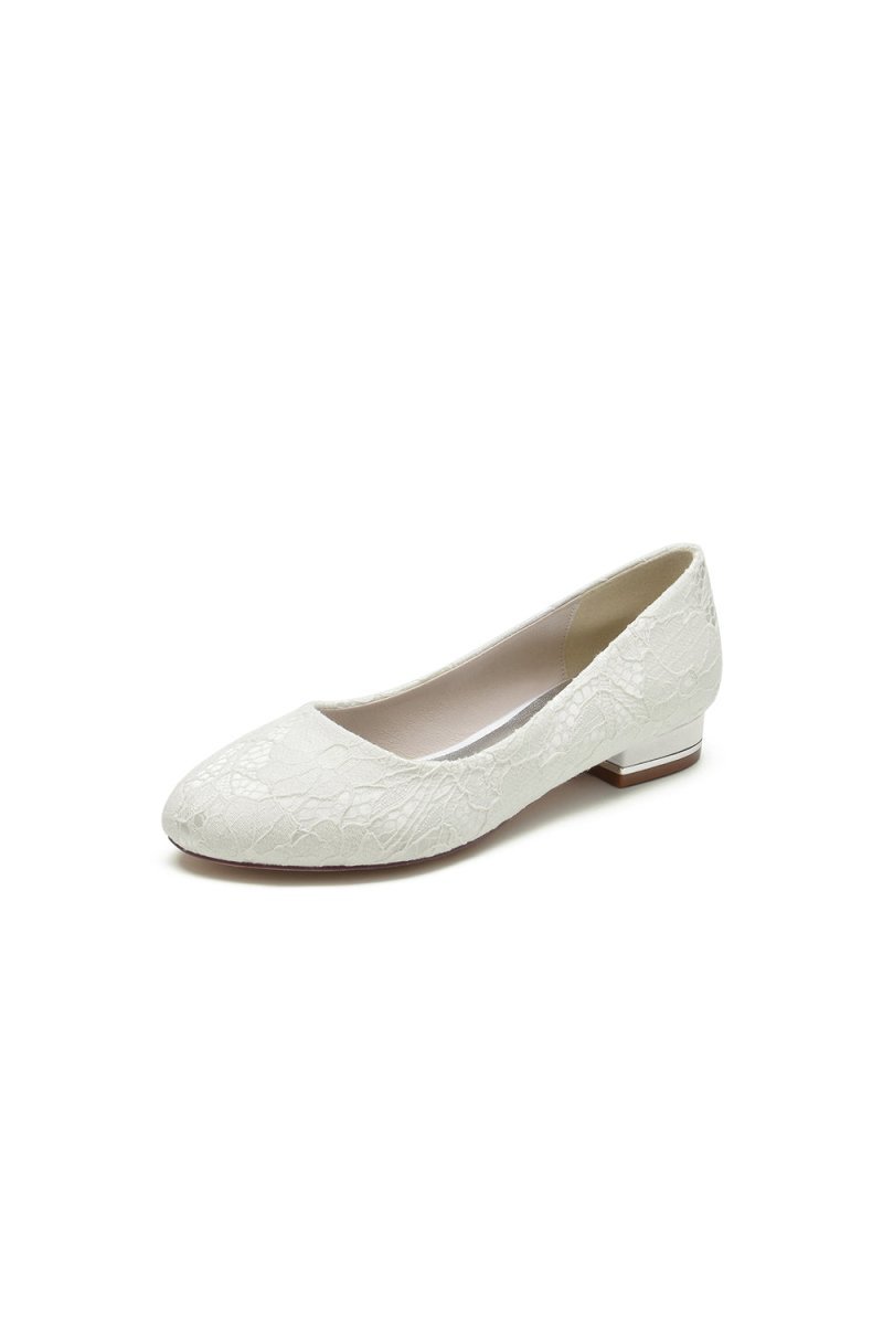 Lace Round Toe Flats - BOLODOO