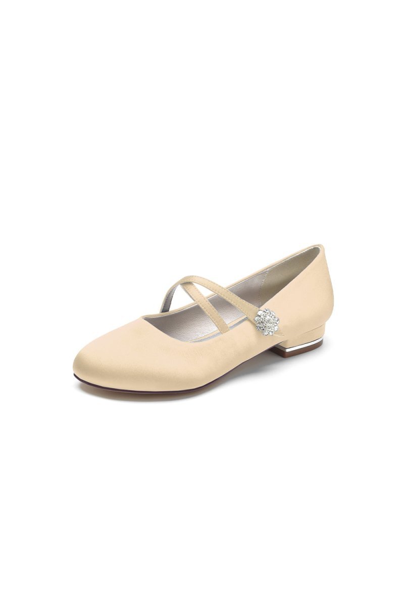 Flats with Rhinestone Buckle Party - BOLODOO