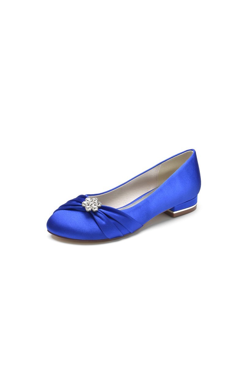 Royal Blue Flats with Rhinestone embellished - BOLODOO
