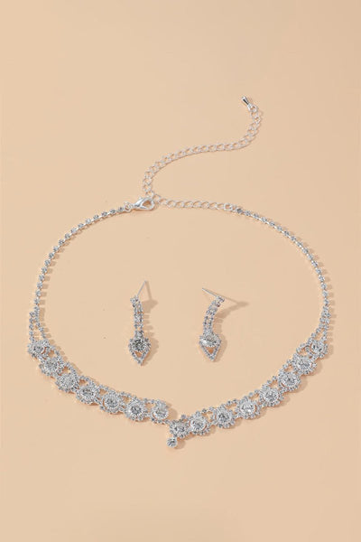 Luxury Round Zircon Necklace And earrings Set Of Two - BOLODOO