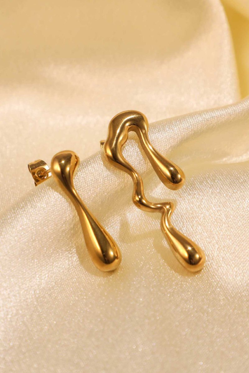 Metal Sectored Geometric Earrings - BOLODOO